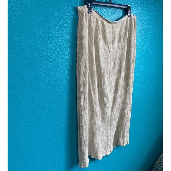 Eddie Bauer Vintage Light Green Plaid Crinkle Skirt Women's 16 - Picture 7 of 11